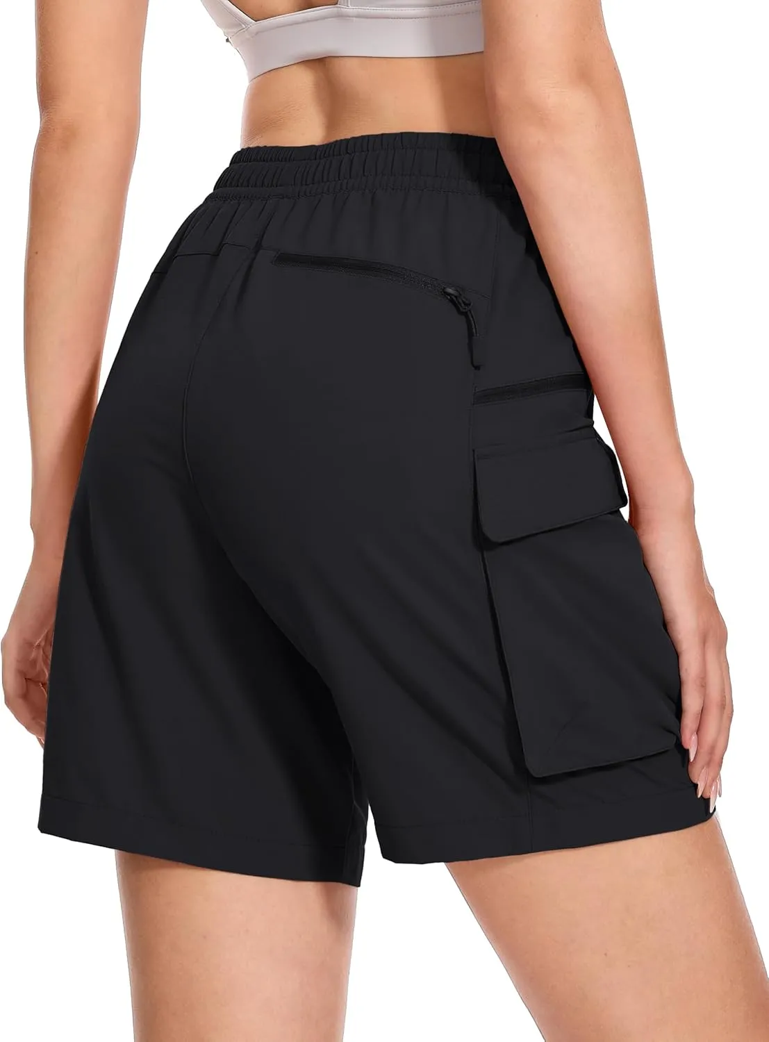 MAGCOMSEN Women's 7" Hiking Cargo Shorts Quick Dry Lightweight Golf Athletic Summer Outdoor Shorts with 4 Pockets