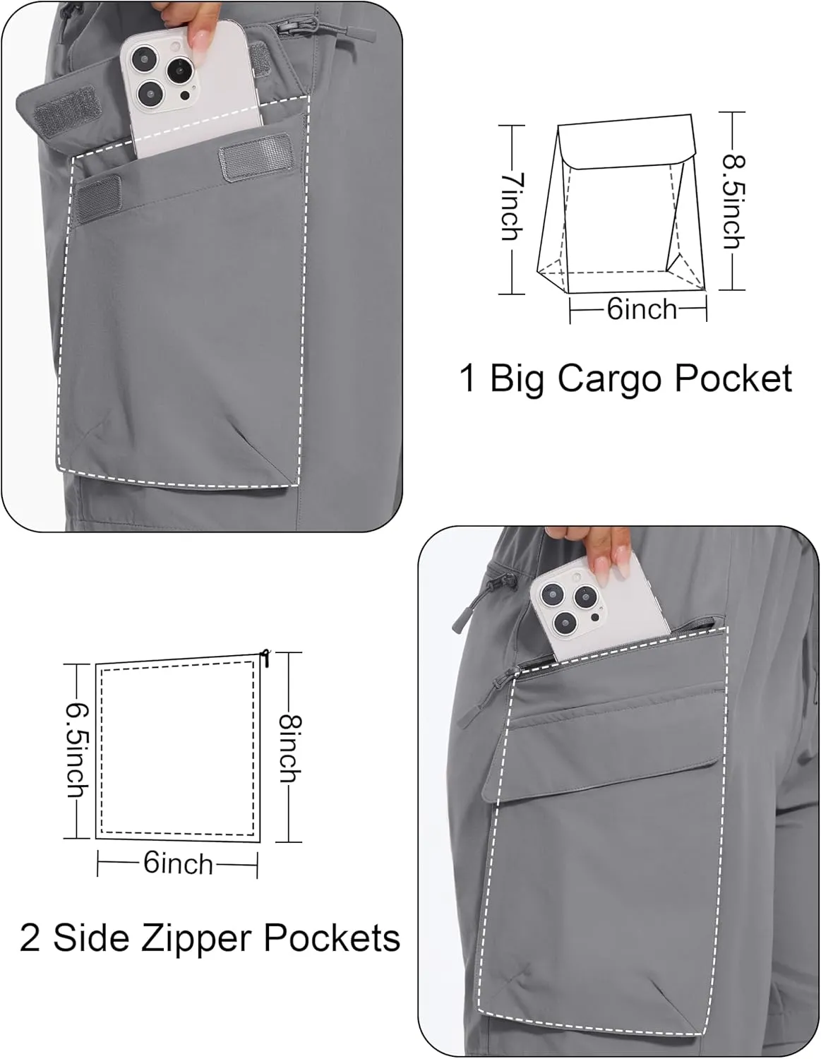 MAGCOMSEN Women's 7" Hiking Cargo Shorts Quick Dry Lightweight Golf Athletic Summer Outdoor Shorts with 4 Pockets