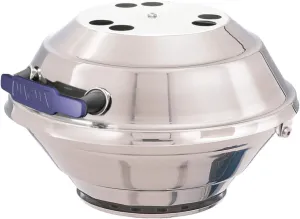 Magma A10-205 Marine Kettle Portable Gas Grill - Stainless Steel BBQ for Boats - Wind-Resistant Design, Safe Propane Connection, Stay Cool Handle - 15" Diameter