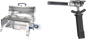 Magma Products Cabo Gas Grill and Pow'rGrip/LeveLock Rod Holder Mount Bundle
