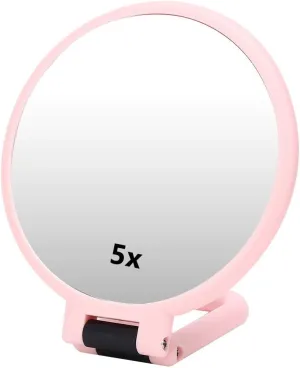 Makeup Mirror, 5X Magnifying Folding Pocket Mirror Folding Compact and Travel Mirrors Mirror Travel Portable for Makeup Mirror()