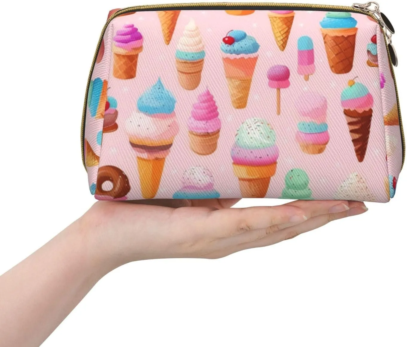 Many Colored Ice Cream Toiletry Pouch, Travel-Friendly Makeup Organizer For Makeup Brushes, Lipsticks