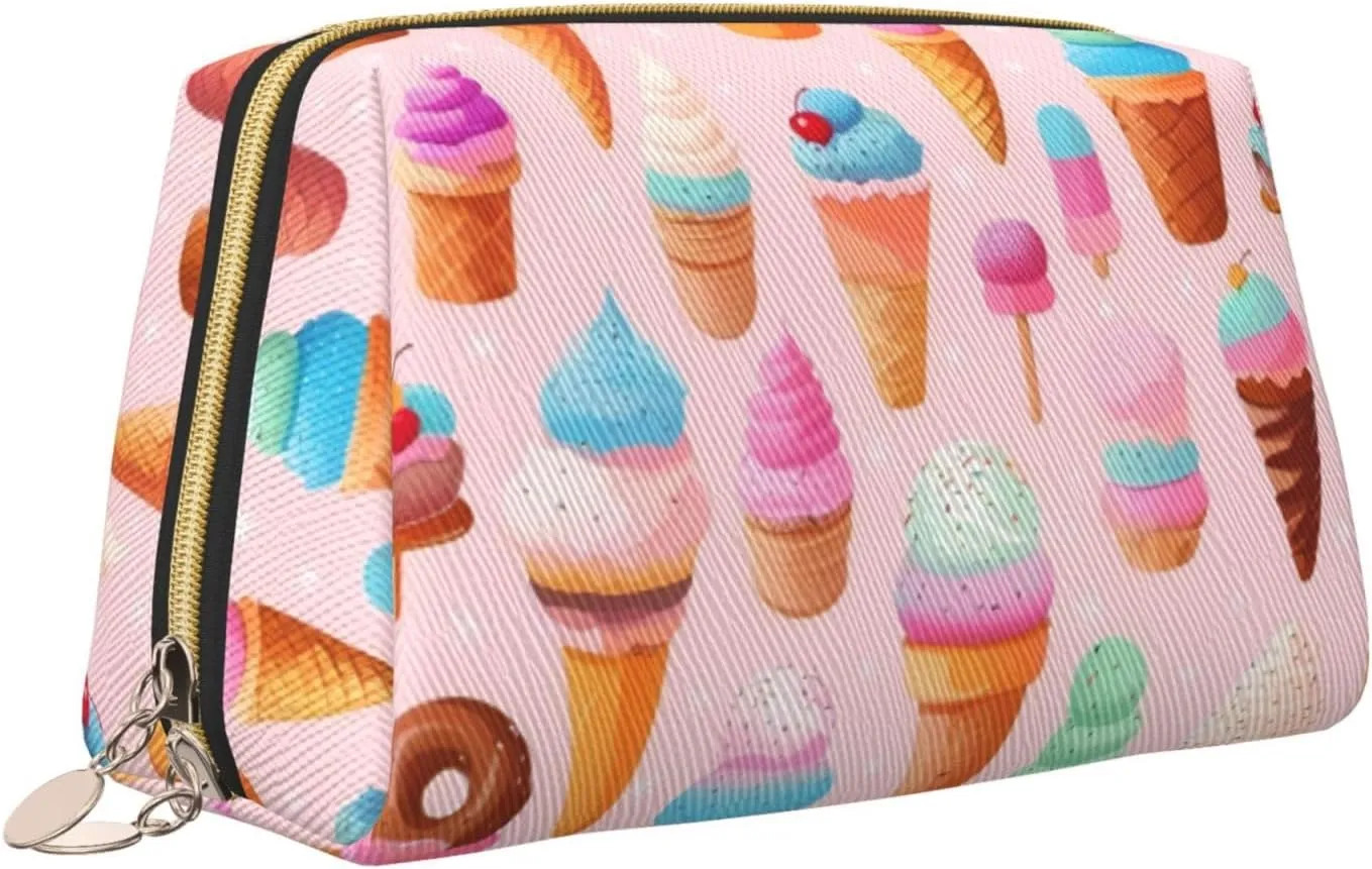 Many Colored Ice Cream Toiletry Pouch, Travel-Friendly Makeup Organizer For Makeup Brushes, Lipsticks