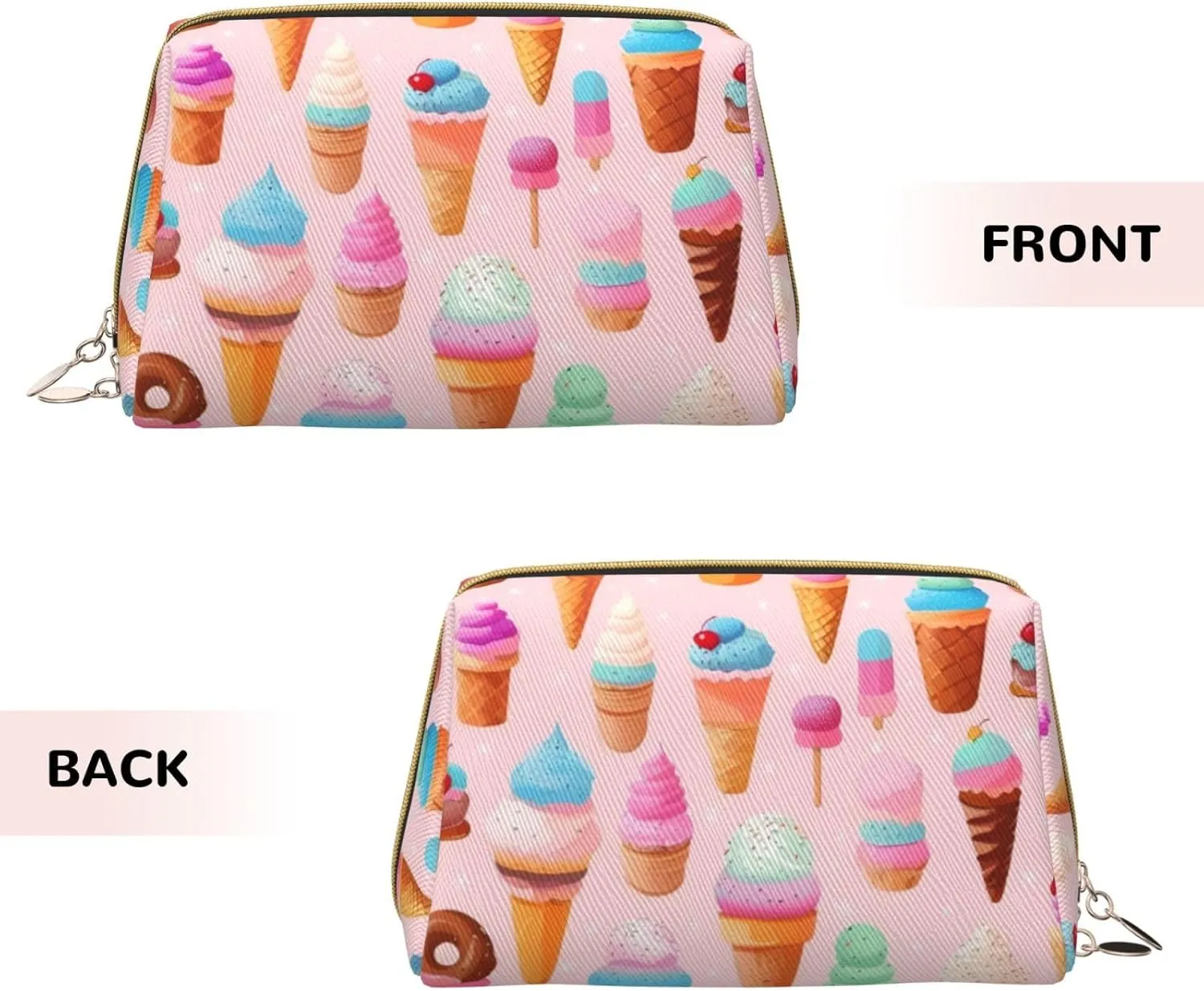 Many Colored Ice Cream Toiletry Pouch, Travel-Friendly Makeup Organizer For Makeup Brushes, Lipsticks