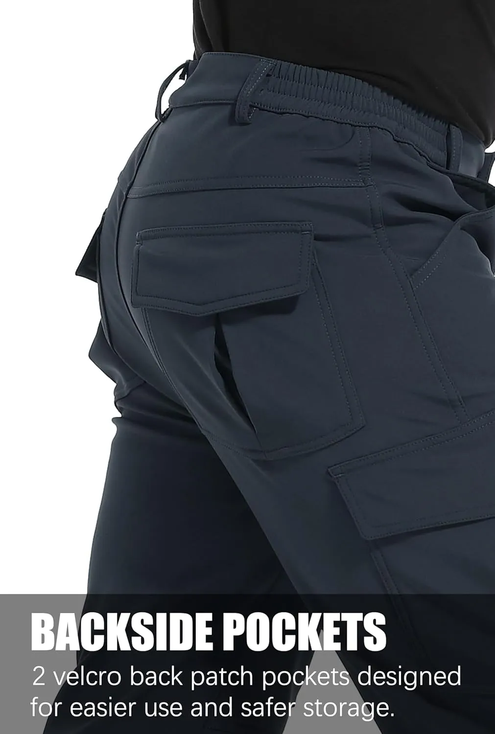 Men's Fleece Lined Outdoor Hiking Pants Waterproof Softshell Insulated Snow Ski Winter Camping Fishing Pants