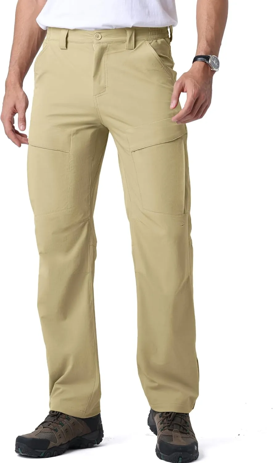 Mens Hiking Pants Quick Cool Dry Tactical Cargo Pants Outdoor Casual Work Waterproof Lightweight for Fishing Safari Camping