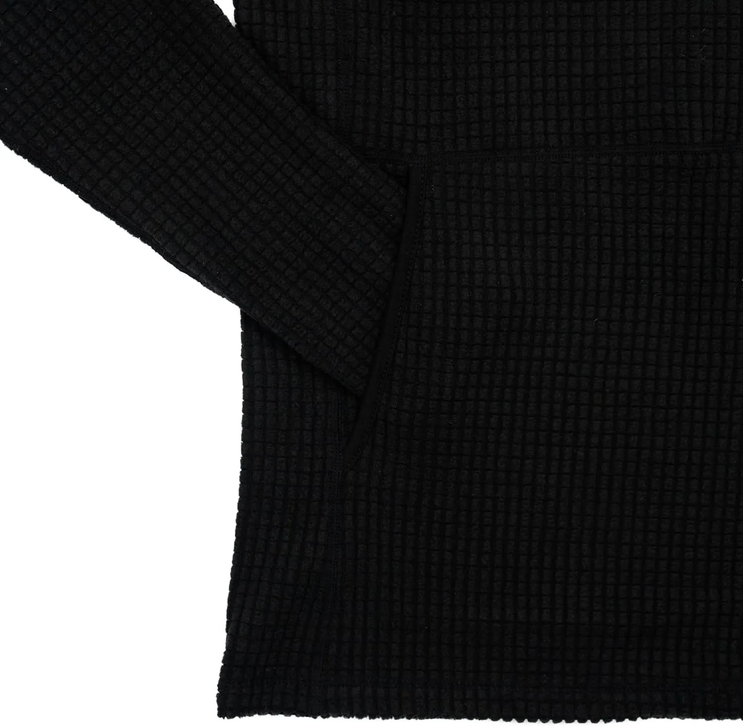 Men's Outdoor Fleece Mid-Layer Grid Hoodie For Hiking Skiing Backpacking