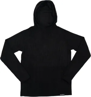 Men's Outdoor Fleece Mid-Layer Grid Hoodie For Hiking Skiing Backpacking