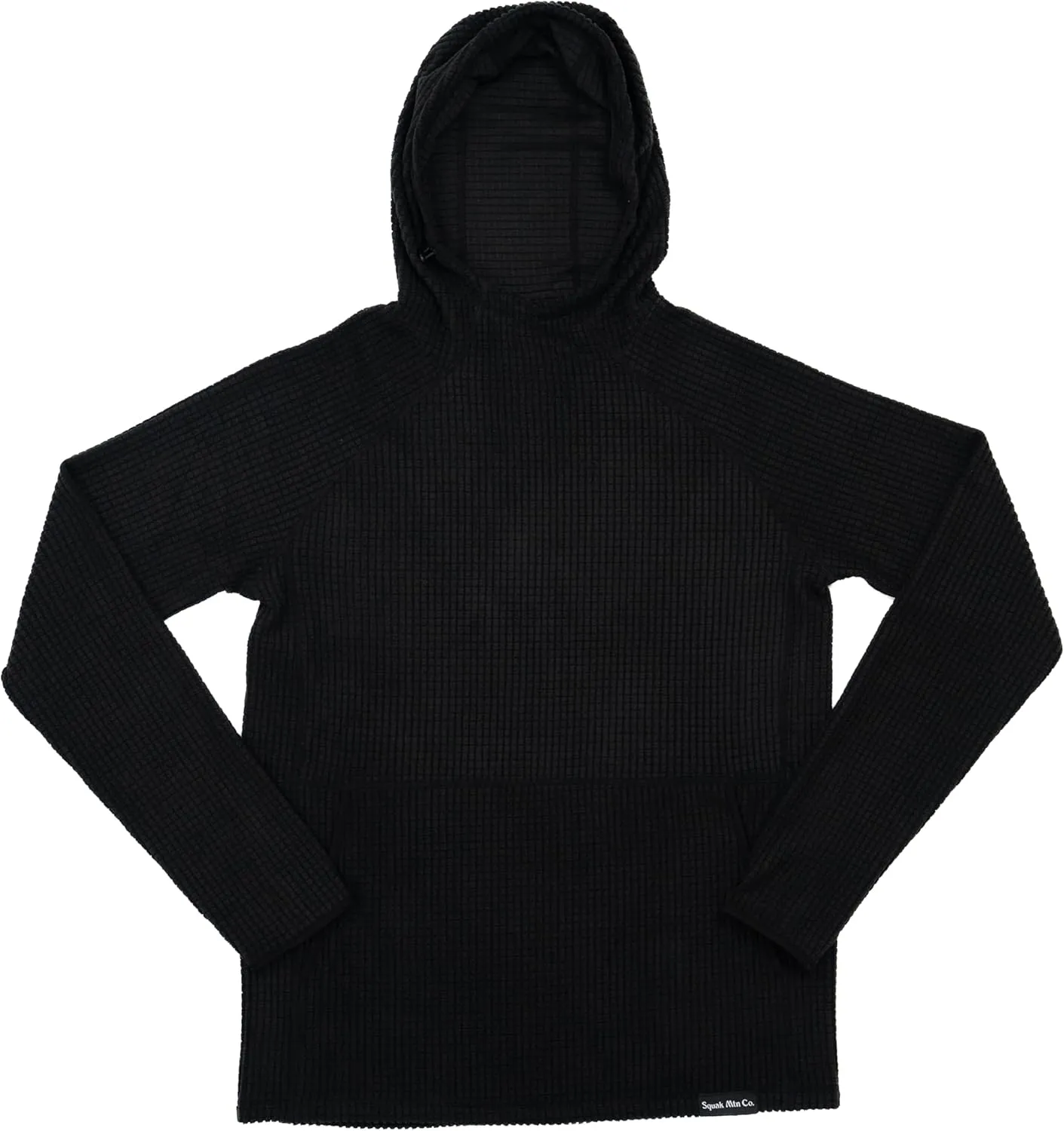 Men's Outdoor Fleece Mid-Layer Grid Hoodie For Hiking Skiing Backpacking
