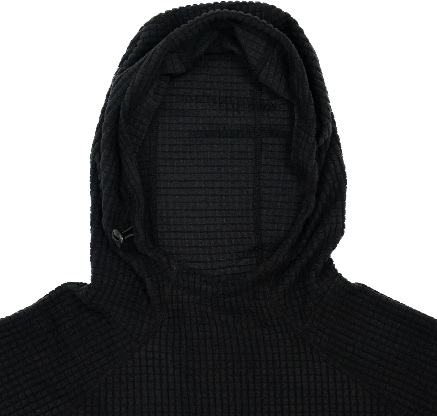 Men's Outdoor Fleece Mid-Layer Grid Hoodie For Hiking Skiing Backpacking