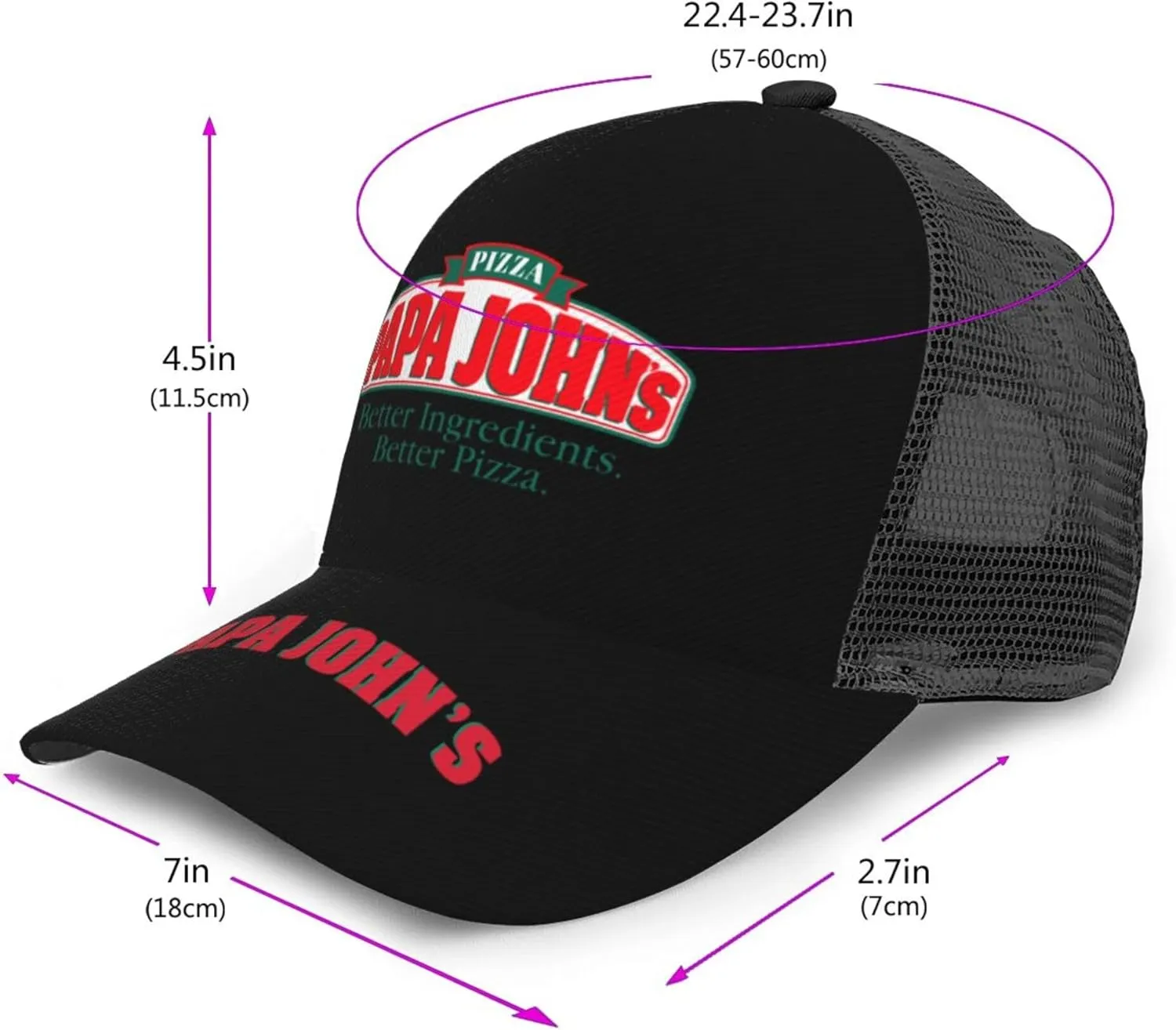 Men's Women's Logo Graphic Mesh Baseball Caps Adjustable Trucker Dad Caps Work Hat for Adult Unisex Women Men