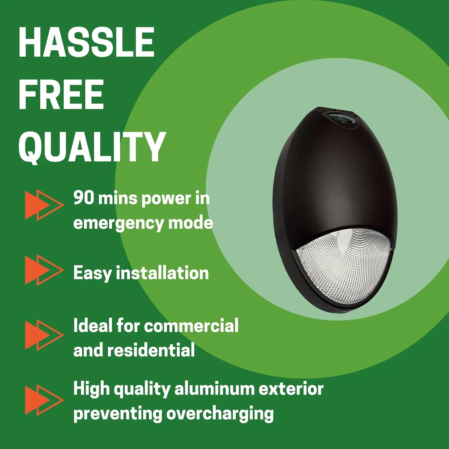 Mini Wall Pack Emergency Lights, LED Emergency Lights with Battery Backup, 90min Power, Photocell Sensor, IP65, Wet Resistant, Dark Bronze, 12W for Business and Home