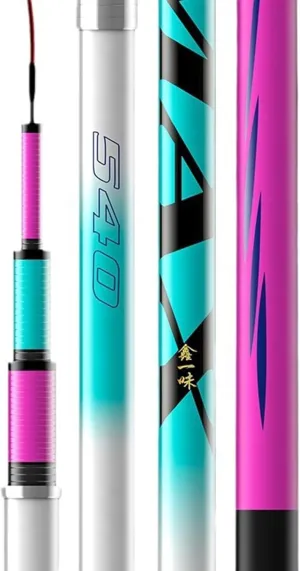 MirOdo High Carbon Fishing Rod Telescopic Portable Hand Poles 3.6/3.9/4.5/4.8/5.4/5.7/6.3/7.2/8.1m Ultralight Ultra-Hard 5H28/6H19 Tuning for Rivers Lakes Streams (Color : 5H28 Tuning, Size : 4.5m)