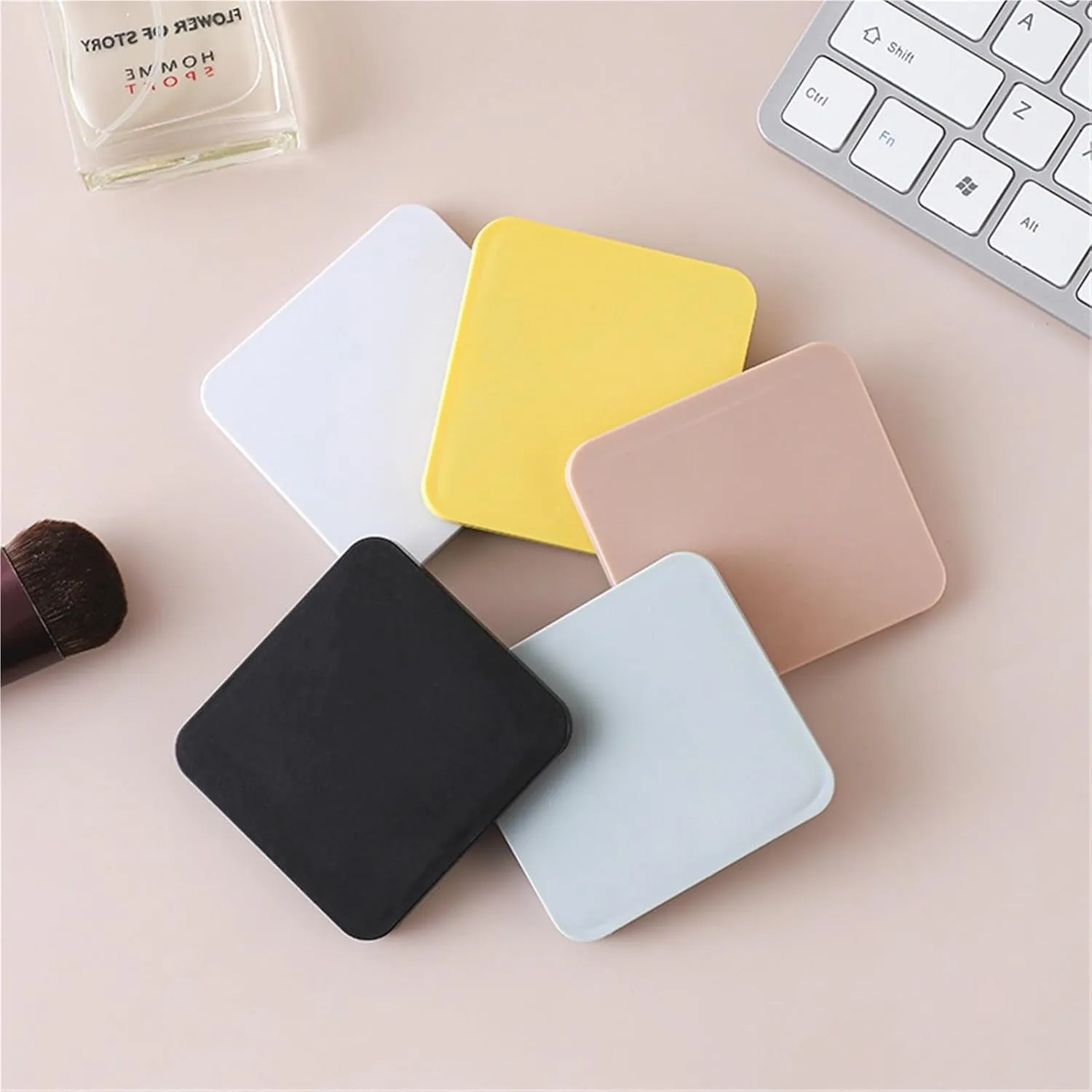 Mirror Folding Makeup Mirror Portable Double-Sided Flip-up Square Gift Small Mirror for Students