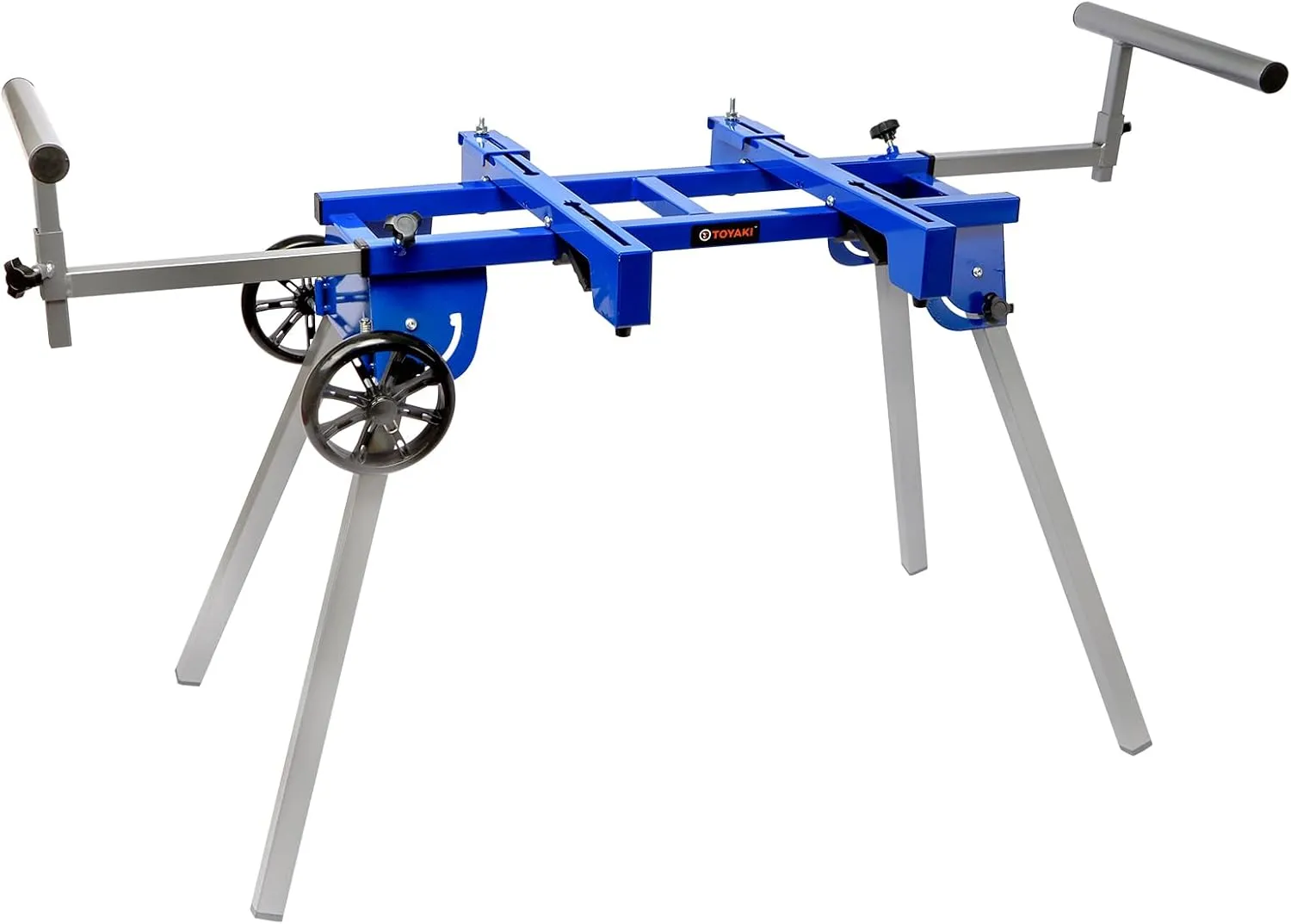 Miter Saw Stand With Wheels, Folding Work Table With Quick Release Tool Mounting System, Portable Saw Horse With 500 Lbs Load Capacity