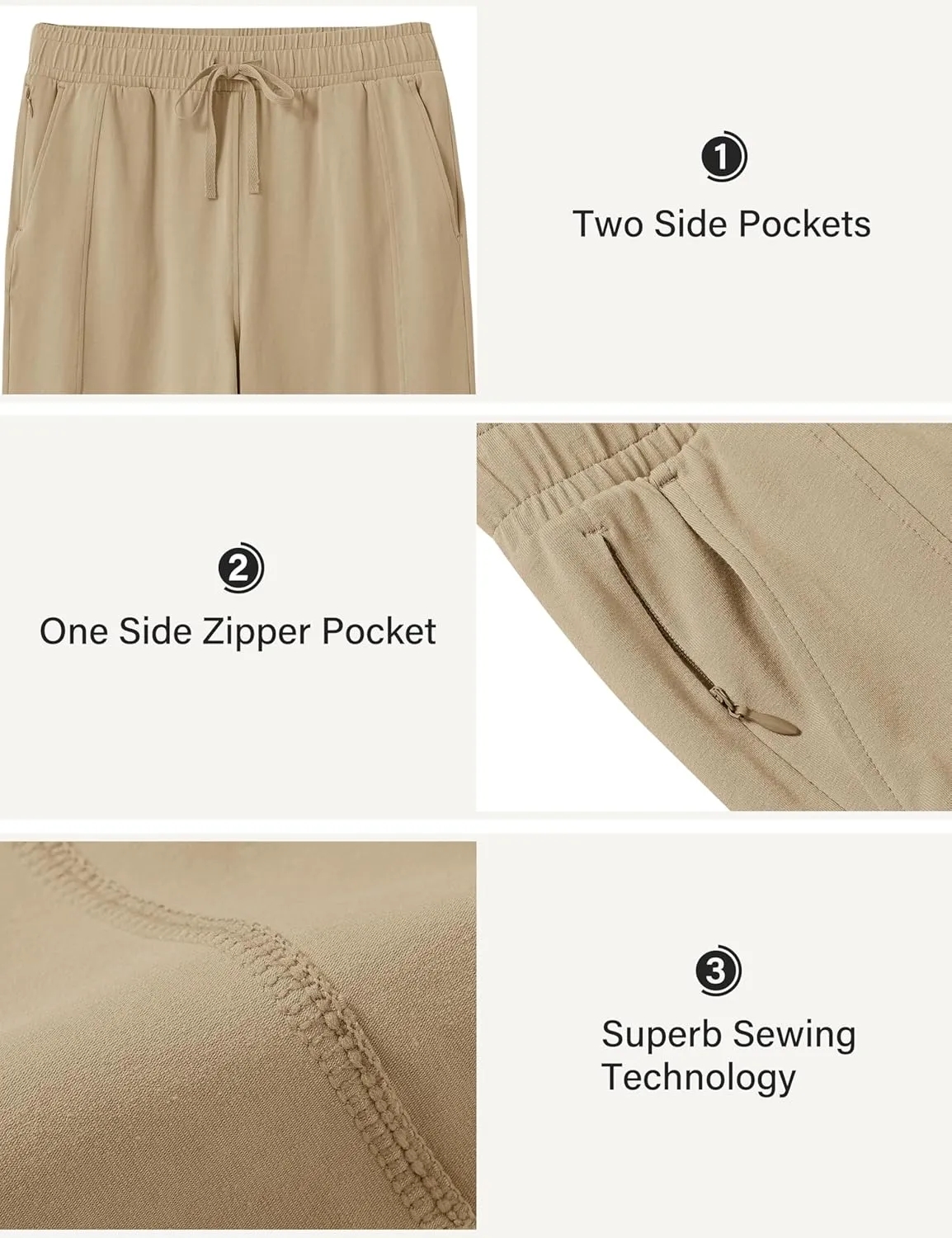MoFiz Women's Capri Pants Wide Leg Plus Size Lightweight Quick Dry Hiking Pants Casual Loose Sweatpants Athletic Walking Yoga