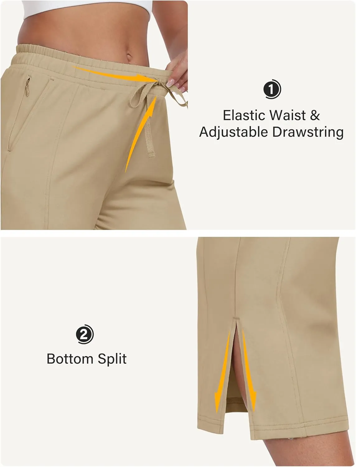 MoFiz Women's Capri Pants Wide Leg Plus Size Lightweight Quick Dry Hiking Pants Casual Loose Sweatpants Athletic Walking Yoga