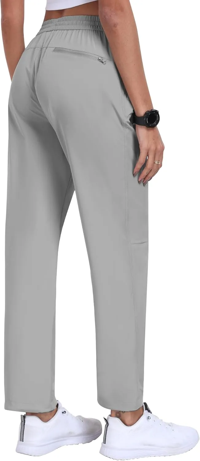 MoFiz Women's Hiking Cargo Pants Lightweight Joggers Elastic Waist Athletic Outdoor Sweatpants Casual Travel Pant with Pocket