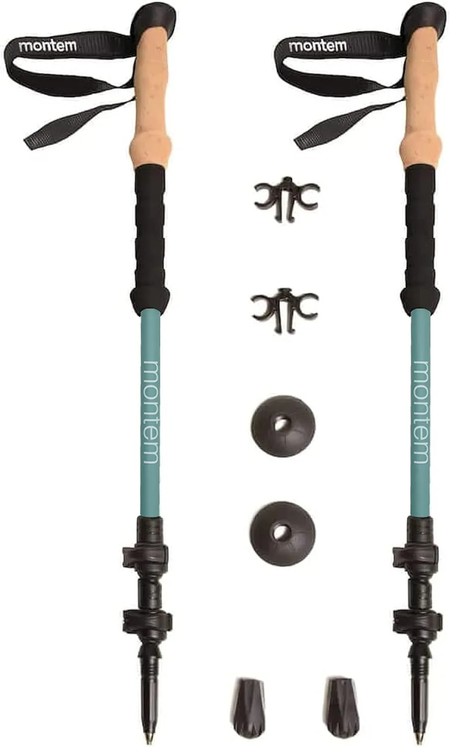 Montem Ultra Light 100% Carbon Fiber Trekking, Walking, and Hiking Poles - One Pair (2 Poles) - Ultra Light, Quick Locking, Foldable, Weather-Resistant and Ultra Durable