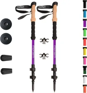 Montem Ultra Strong Trekking, Walking, and Hiking Poles - One Pair (2 Poles) - Collapsible, Lightweight, Quick Locking, Weather-Resistant and Ultra Durable