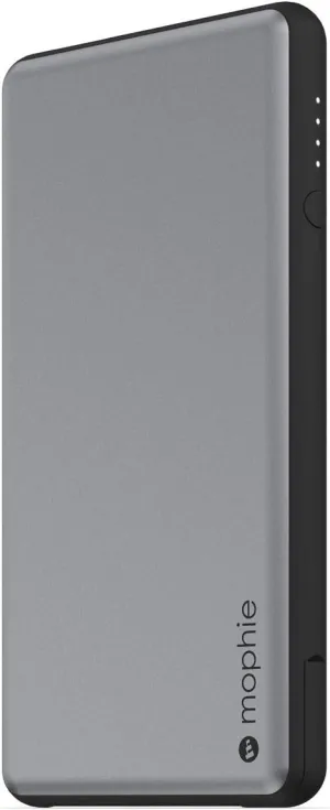 mophie Powerstation Plus External Battery with Built-in Cables for Smartphones and Tablets (6,000mAh) - Space Grey