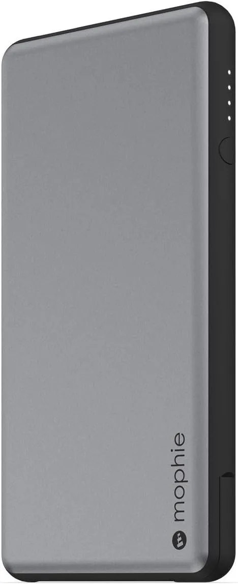mophie Powerstation Plus External Battery with Built-in Cables for Smartphones and Tablets (6,000mAh) - Space Grey