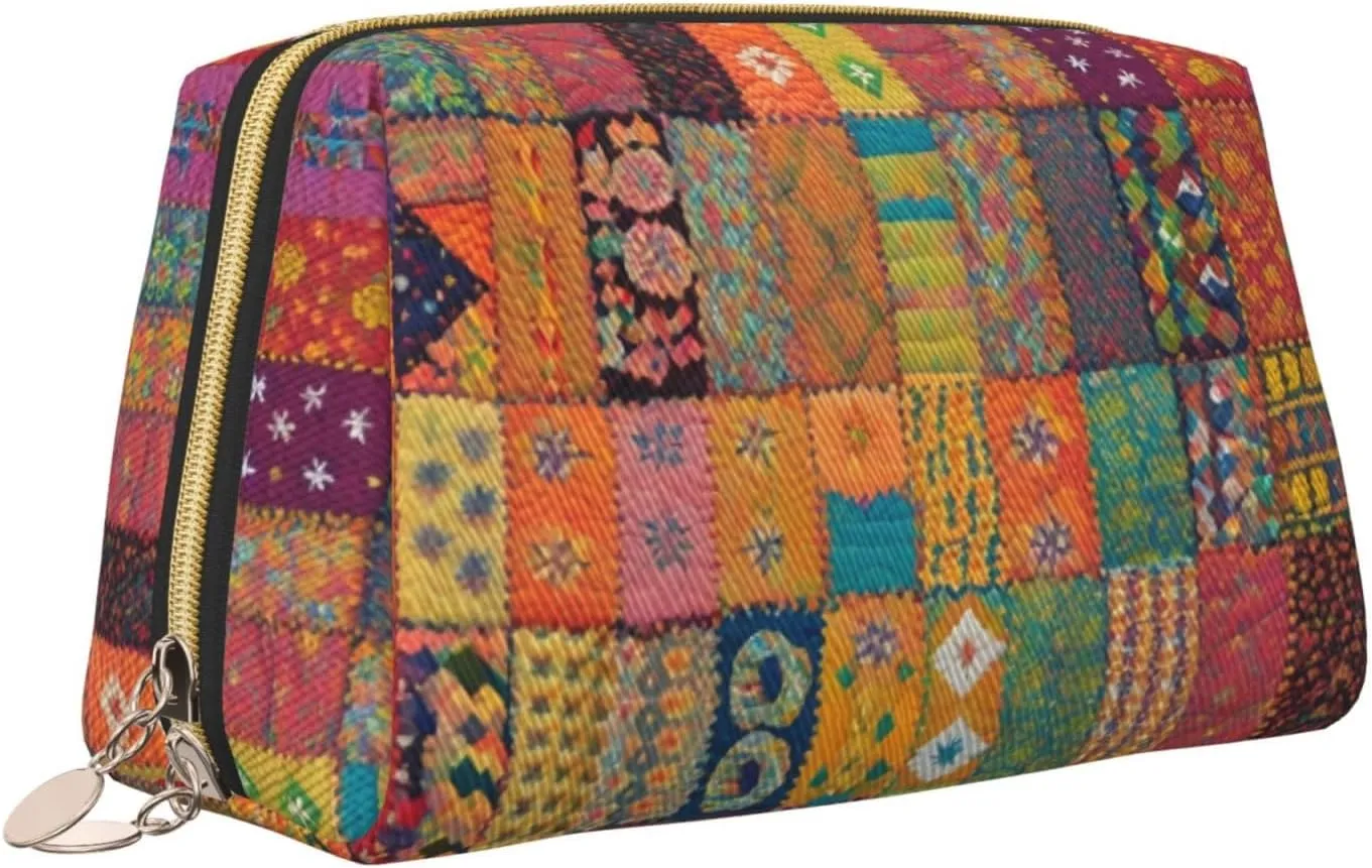 Moroccan Geometric Toiletry Pouch, Travel-Friendly Makeup Organizer For Makeup Brushes, Lipsticks