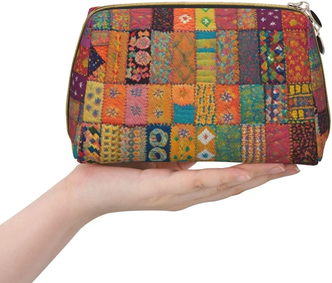 Moroccan Geometric Toiletry Pouch, Travel-Friendly Makeup Organizer For Makeup Brushes, Lipsticks
