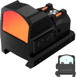 Motion Awake Red Dot Sight - 2 MOA RMR Cut Footprint Red Dot Scope, Waterproof Optic Reflex Sight 12 Brightness Adjustment Shake Awake Red Dot Sight with Adapter Plate for MOS and 20mm Picatinny Base