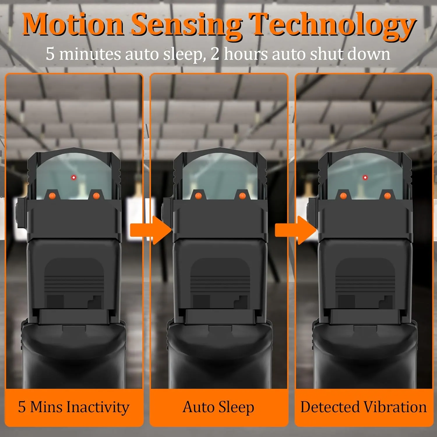 Motion Awake Red Dot Sight - 2 MOA RMR Cut Footprint Red Dot Scope, Waterproof Optic Reflex Sight 12 Brightness Adjustment Shake Awake Red Dot Sight with Adapter Plate for MOS and 20mm Picatinny Base