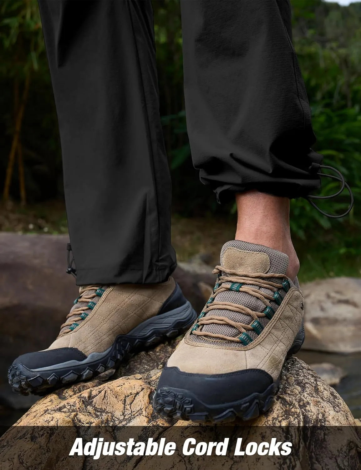 MOURCE Mens Quick-Dry Hiking Pants - Lightweight Water Resistant Cargo Pants for Men with 8 Pockets for Outdoor Activities