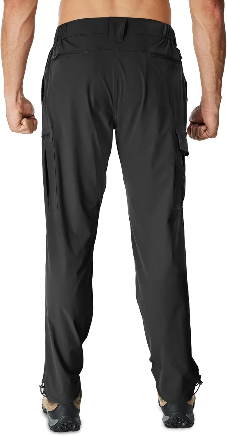 MOURCE Mens Quick-Dry Hiking Pants - Lightweight Water Resistant Cargo Pants for Men with 8 Pockets for Outdoor Activities