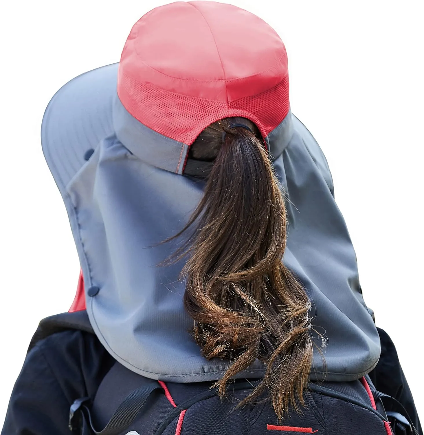 Muryobao Women's Ponytail Summer Sun UV Protection Hat Foldable Wide Brim Boonie Hats for Beach Safari Fishing