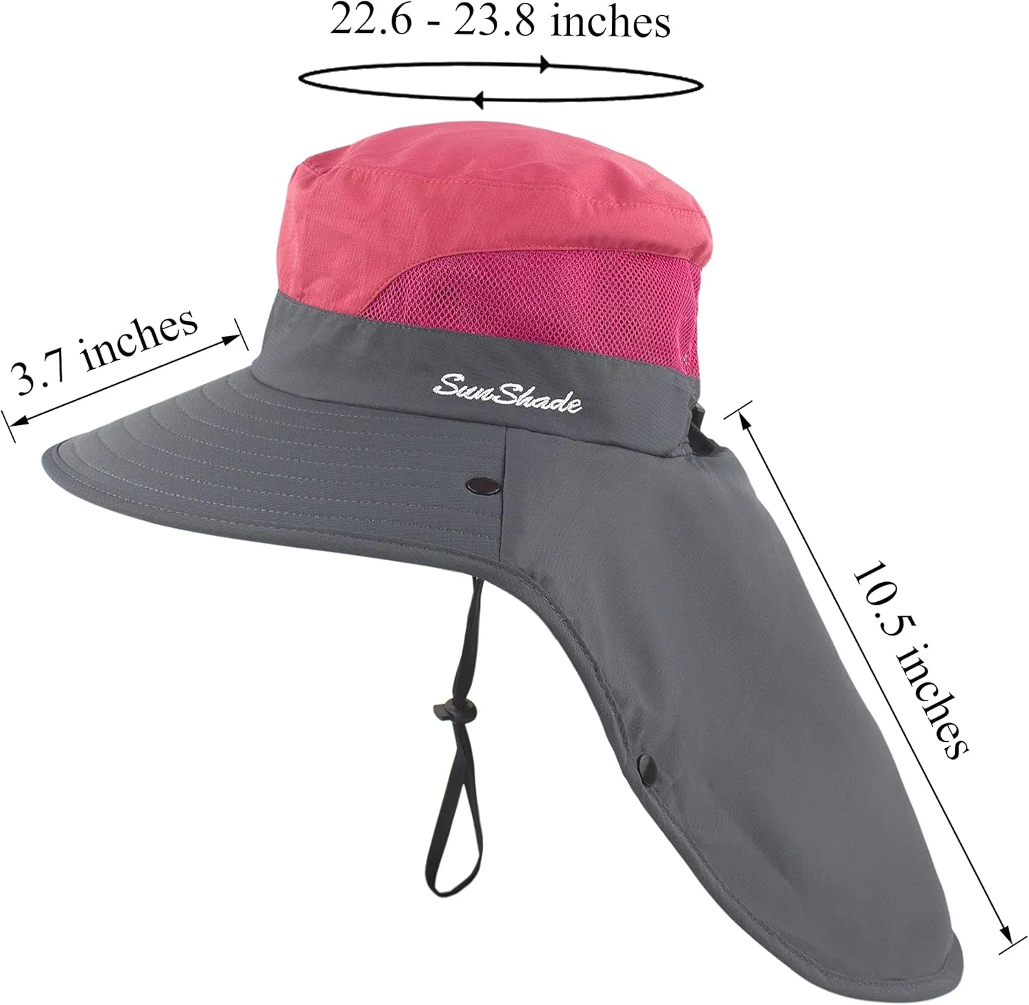 Muryobao Women's Ponytail Summer Sun UV Protection Hat Foldable Wide Brim Boonie Hats for Beach Safari Fishing