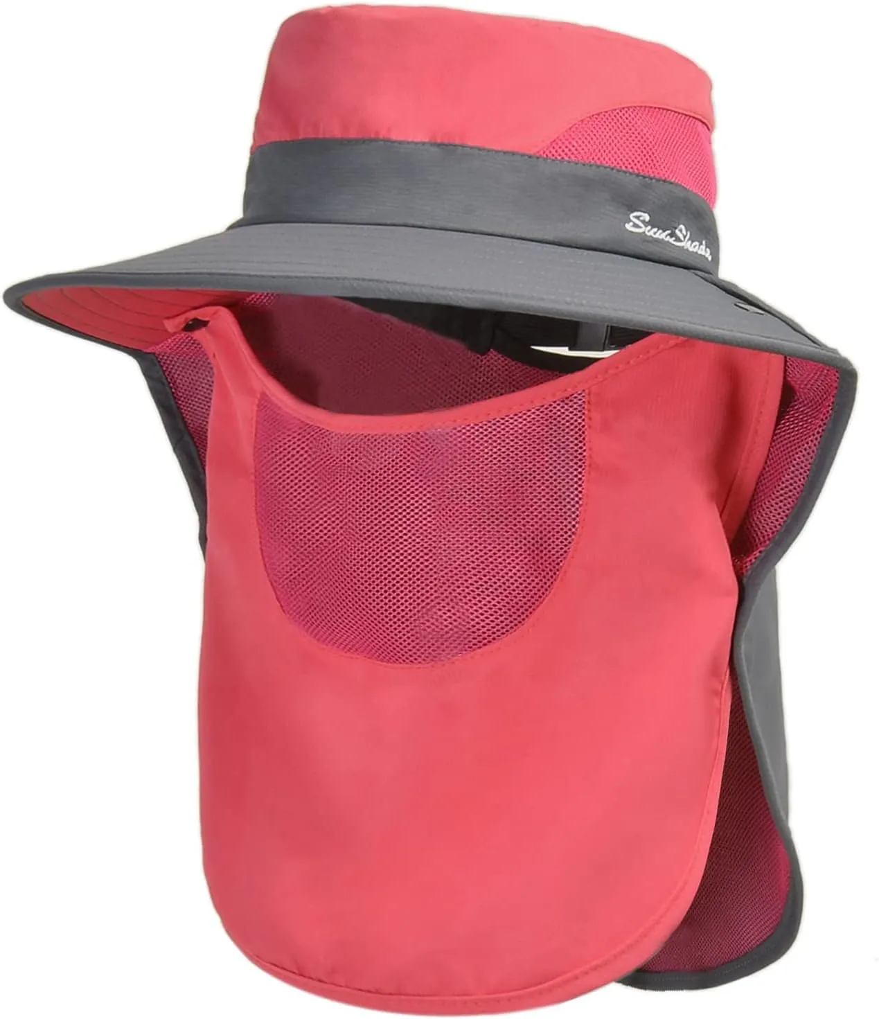 Muryobao Women's Ponytail Summer Sun UV Protection Hat Foldable Wide Brim Boonie Hats for Beach Safari Fishing