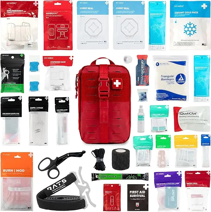 MY MEDIC MyFAK PRO Ifak First Aid Kit - 140 Life Saving Trauma and Medical Items - HSA FSA Eligible Survival Kit for Camping or Your Car - Black