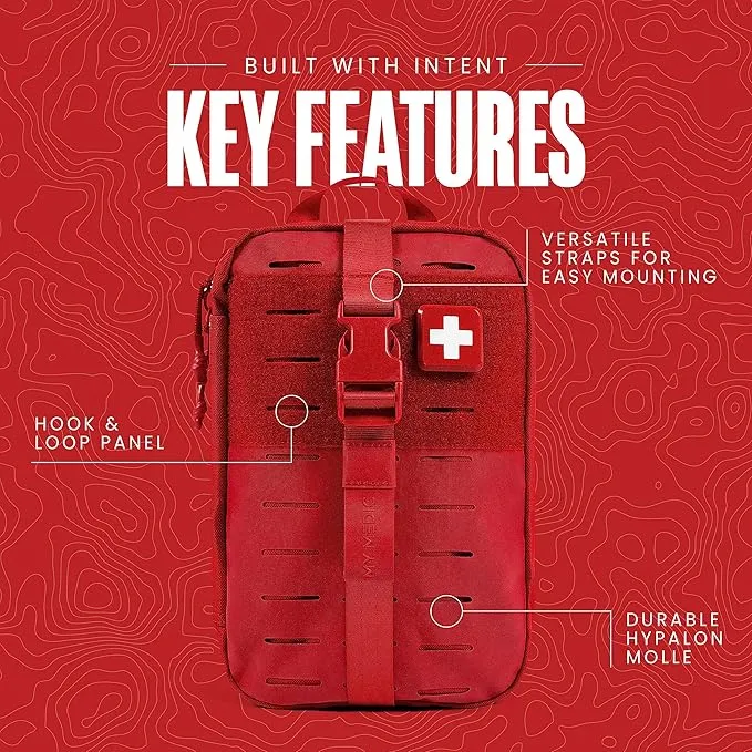 MY MEDIC MyFAK PRO Ifak First Aid Kit - 140 Life Saving Trauma and Medical Items - HSA FSA Eligible Survival Kit for Camping or Your Car - Black