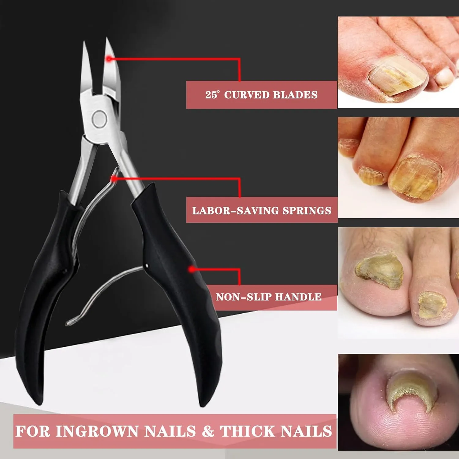 Nail Clipper for Seniors Thick Nails Ingrown Toenail Clippers Removal Kit Pedicure Tools For Feet Pedicure Knife Nail Pliers Treatment Cuticle Cutter