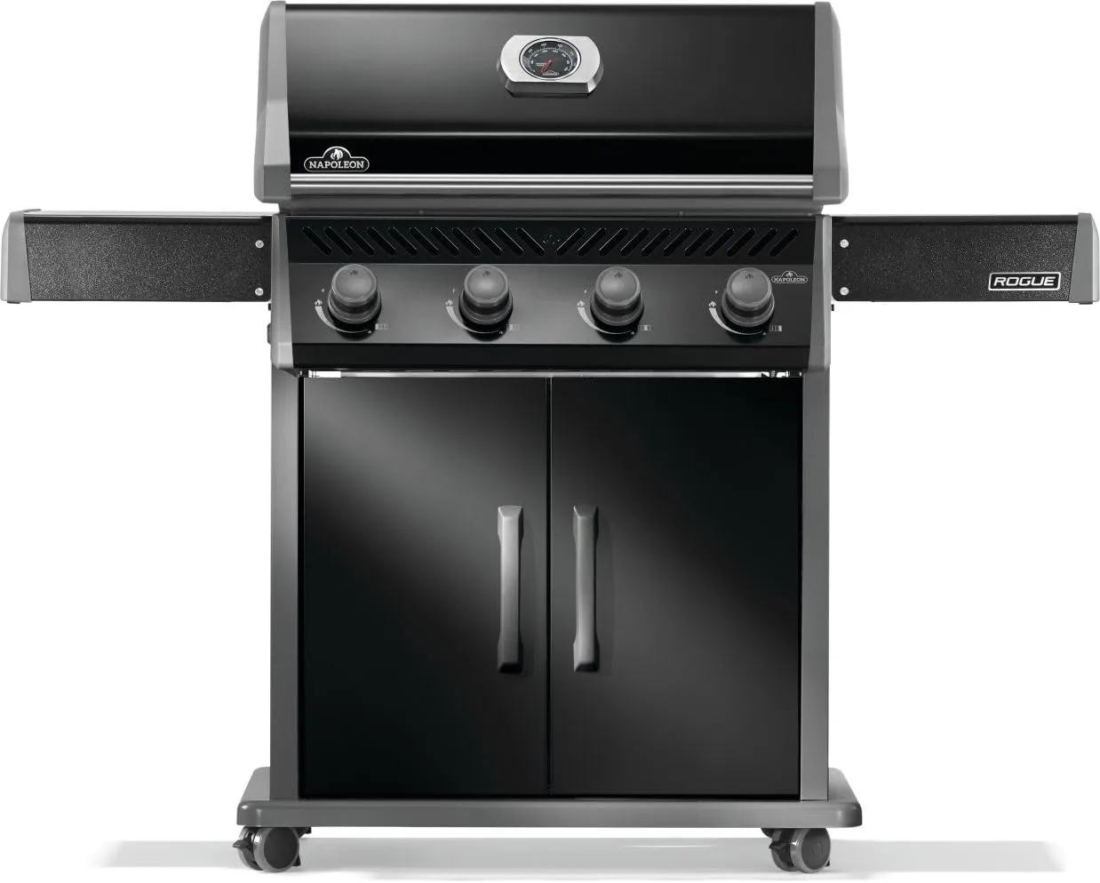 Napoleon Rogue 525 Propane Gas Grill, Black, Stainless Steel Grids, Durable 4-Burner Grill