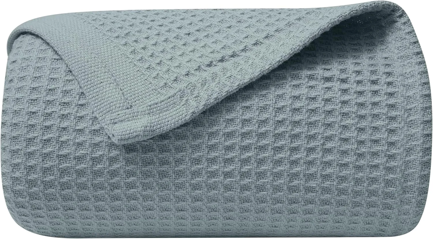 NesteriaHome 100% Cotton Blanket Waffle Weave Mint 405 GSM 90x90 Inches Soft Thermal Blanket Queen Size Lightweight, Breathable & Durable Summer Throw Blanket for Bed, Couches and Living Room