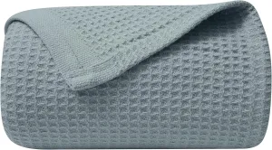 NesteriaHome 100% Cotton Blanket Waffle Weave Mint 405 GSM 90x90 Inches Soft Thermal Blanket Queen Size Lightweight, Breathable & Durable Summer Throw Blanket for Bed, Couches and Living Room