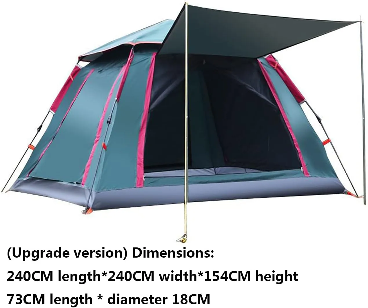 NIEH Hydraulic Tent Canopy for Camping Automatic Waterproof Tents,3-4 People Beach High-Density Silver Rubber Fabric Camping Tent,Family Outdoor Picnic