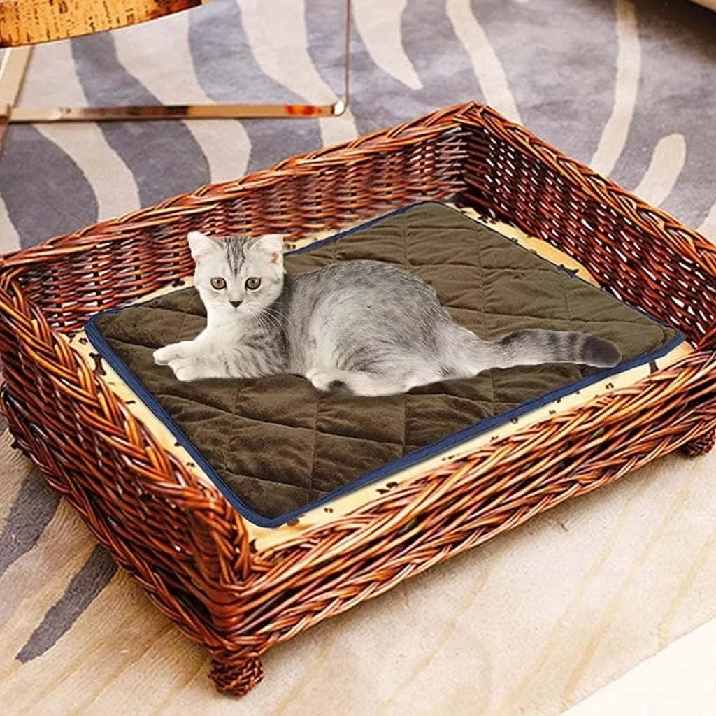 Non-Electric Pet Warming Pad, Self-Heating Dog Pad Cat Bed Thermal Warming Bed Mat for Cats Dogs and Kittens (X-Large, Grey)