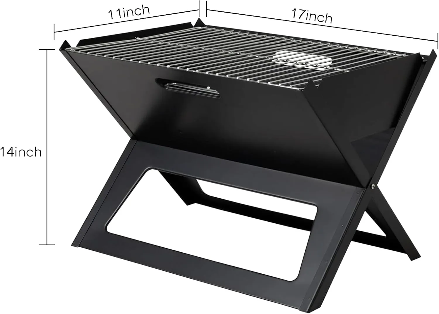 Notebook BBQ Grill, Black Notebook-Style Portable Barbecue - 3.5mm Thick Grill, One-Second Folding, Essential for Outdoor Camping and Picnics Portable Small Grill
