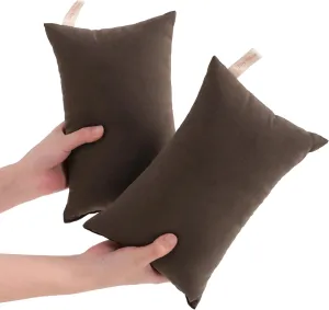 NTBAY Tiny Down Alternative 7"x11" Microfiber Mini Pillows for Travel, Pets, Soft Machine Washable Small Pillows for Neck, Wrist, Lumbar and Knee, Dark Brown