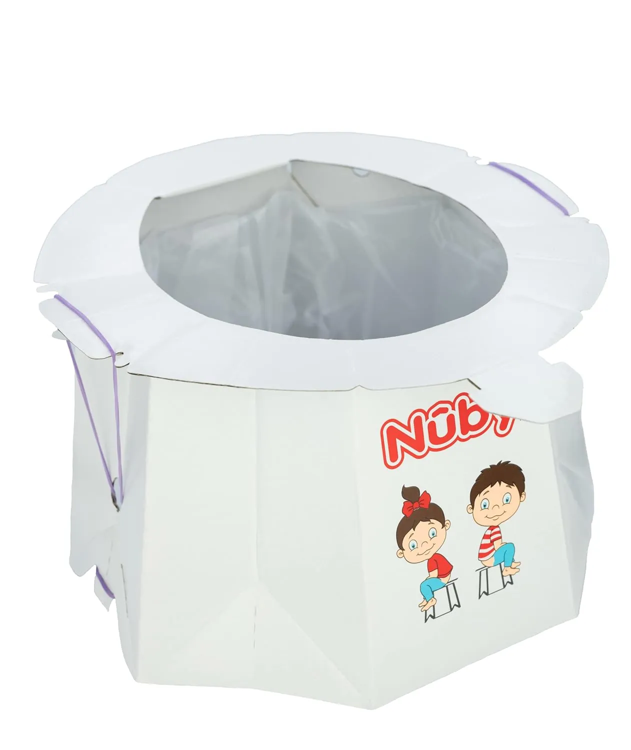 Nuby Disposable Travel Potty with Liner - Foldable and Portable Potty; Toddler Potty Essential for Camp, Trips, & Car Rides - Travel Potty for Toddler, 6 Pack