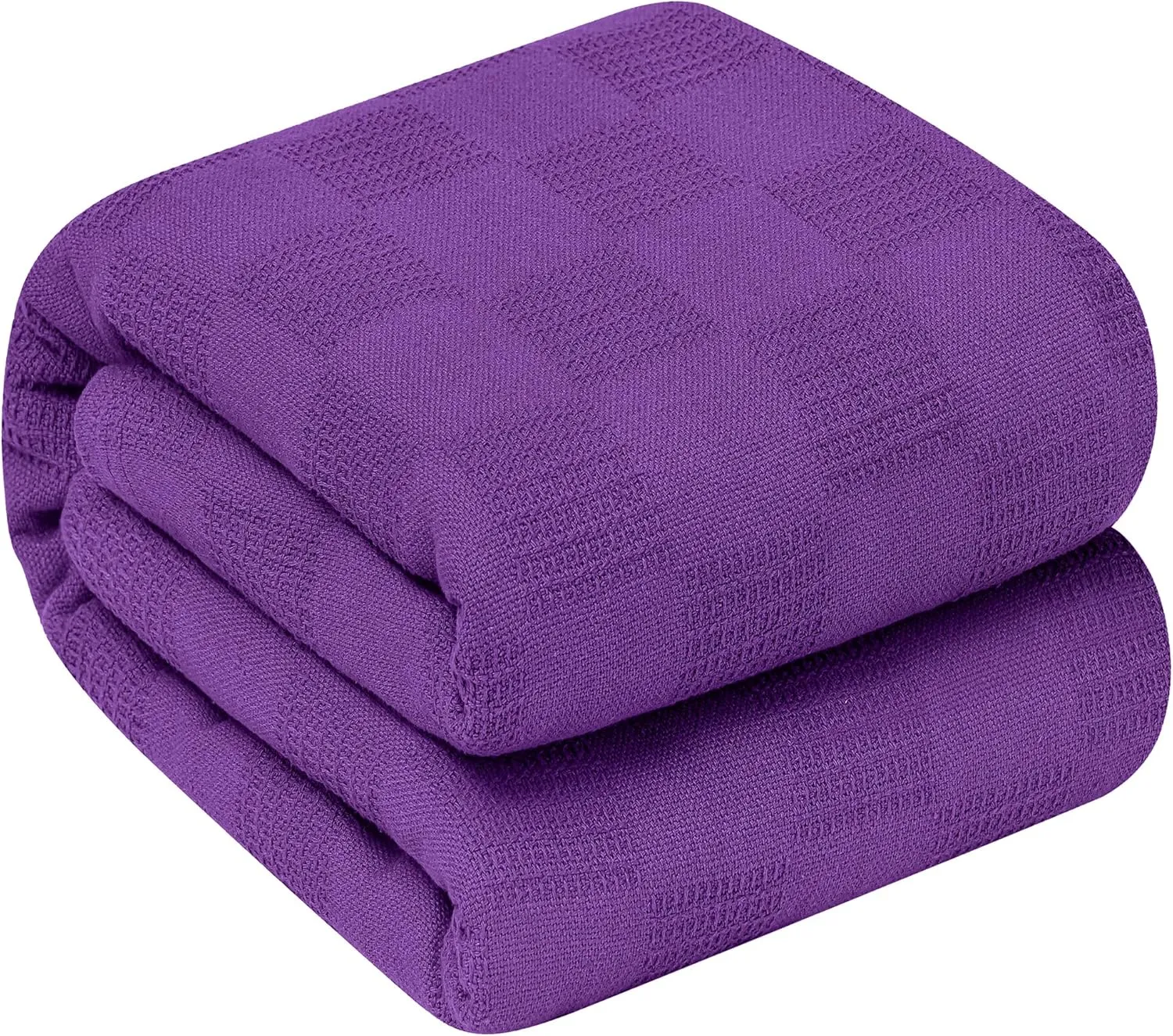 Oakias 100% Cotton Blanket Queen Plum - 350 GSM 90 x 90 Inches Soft Thermal Blanket Queen Size - Throw Blanket Lightweight, Breathable & Durable Summer Blanket for Bed, Couches & Living Room