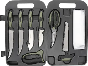 Old Timer Outdoor Kit and Lightweight Field Dressing Kit with Bone Saw, Game Shears, Knife Sharpener, Knives, Gut Hook, and Travel Case for Hunting, Field Dressing, Skinning, Camping, and Outdoors