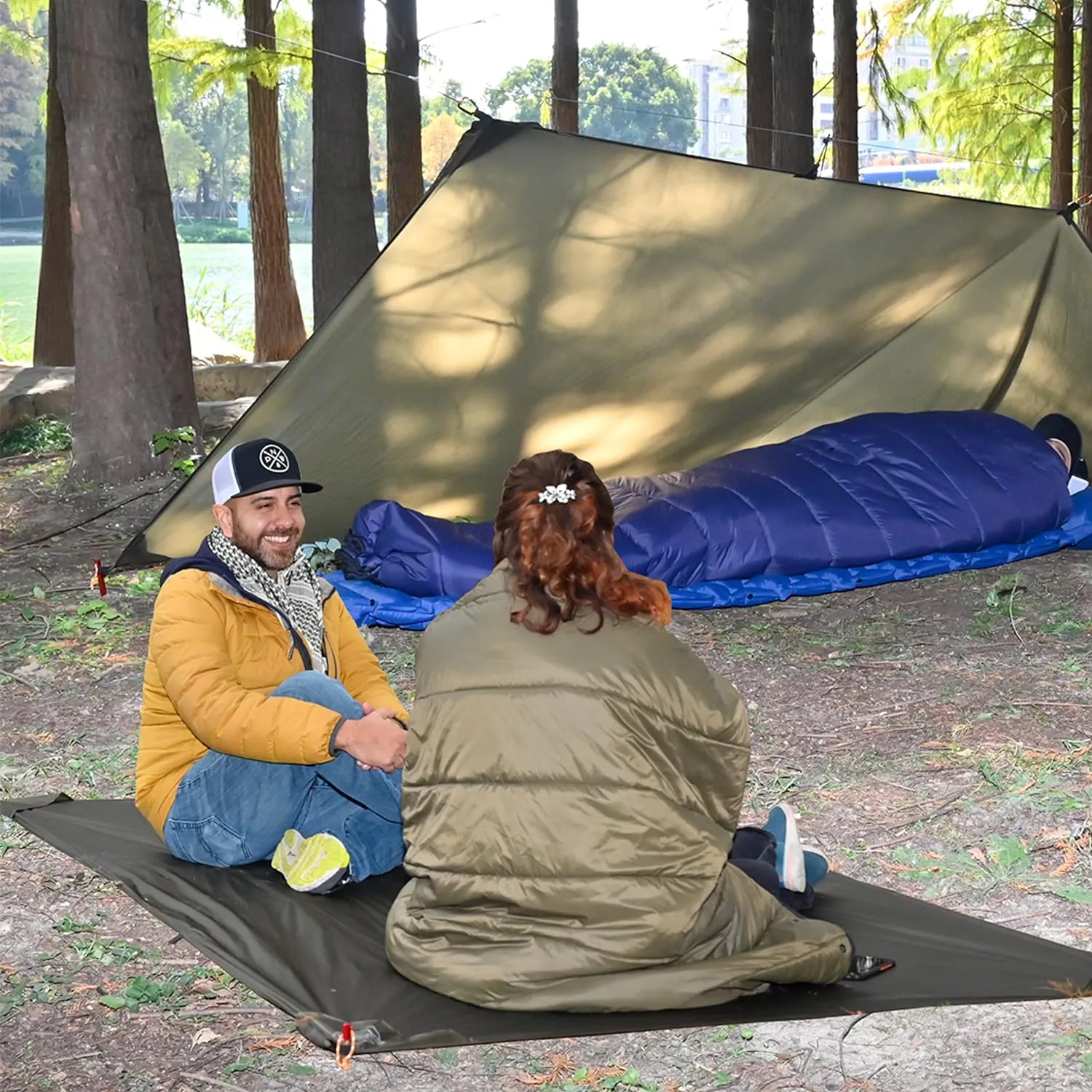 Onewind Tent Footprint, 4000mm Waterproof Rate PU Coating, 98" *55" Ultralight Camping Tarp Tent Floor Ground Sheet with Carry Bag for Backpacking, Hiking, Camping, Picnic, Ground
