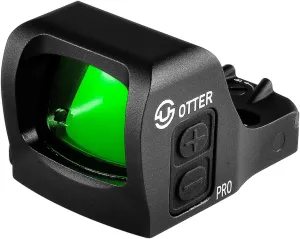 Otter PRO Multi-Reticle 2 MOA Green Dot & 36 MOA Circle Open Reflex Sight, for RMS/RMSc 407K/507k Footprint Pistol, Shake Awake, 1x21mm Micro Compact Optics, Side Battery, 1 cliek 1 MOA